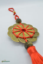 Load image into Gallery viewer, Feng Shui coins ribbon tied hanging lucky charm
