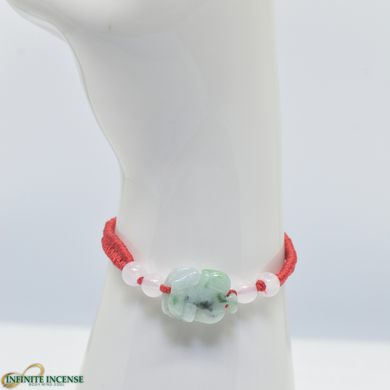 Lucky Jade stone bracelet in red string