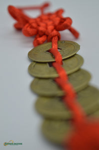 Feng Shui Fortune 8 coins with Mystic Knot
