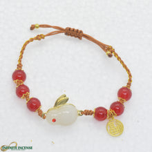 Load image into Gallery viewer, Lucky Moon Jade Rabbit Red Bracelet