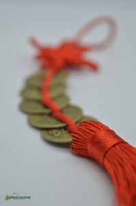 Feng Shui Fortune 8 coins with Mystic Knot