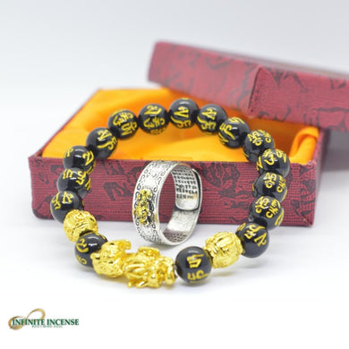 (NEW ARRIVAL) Black Obsidian Pi Yao with free Pi Yao ring amulet and box