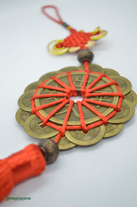Feng Shui coins ribbon tied hanging lucky charm