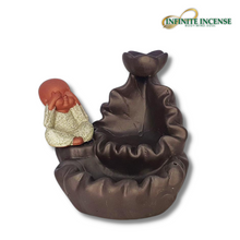Load image into Gallery viewer, Petal Fountain Little Monk Cone Incense Burner