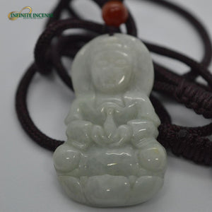Guan yin buddha necklace natural jade pendant