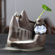 Load image into Gallery viewer, Mountain Hear No Evil Smoke Backflow Incense Burner
