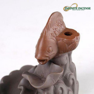 Ceramic Fish Cone Smoke Backflow Incense Burner