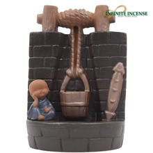 Load image into Gallery viewer, Little Monk and Wishing Well Smoke Backflow Incense Burner