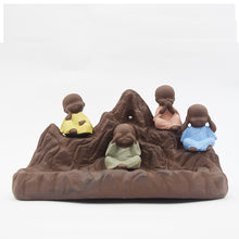 Load image into Gallery viewer, Four Little Buddhas on Mountain Spring Smoke Backflow Incense Burner