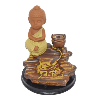 Little Buddha Praying Spring Hills Smoke Backflow Incense Burner