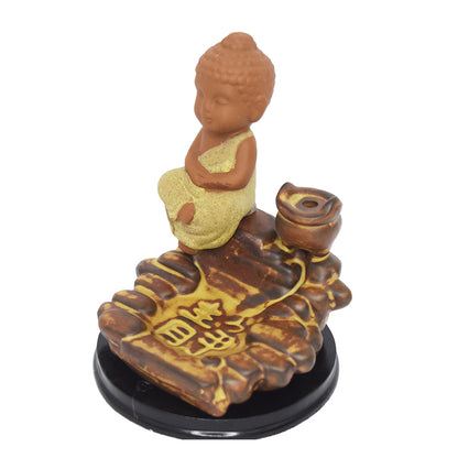 Little Buddha Praying Spring Hills Smoke Backflow Incense Burner