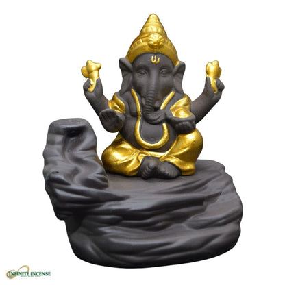 Gold Ganesha Ceramic Elephant God